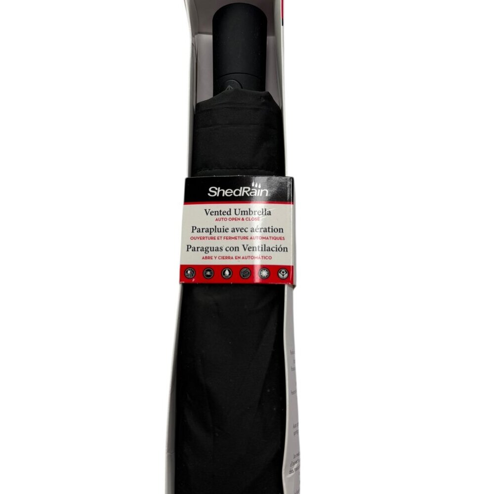 NEW NWT ShedRain Vented Umbrella, Black.  UPC 091806257064, Travel, Compact